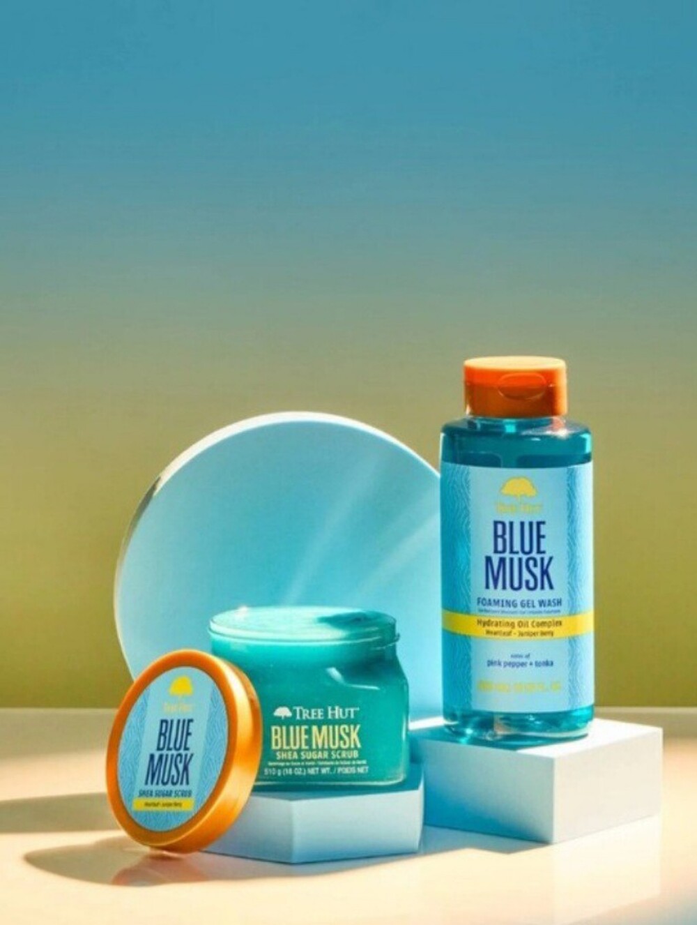 Tree Hut Blue Musk Shea Sugar Scrub & Foaming Gel Wash
